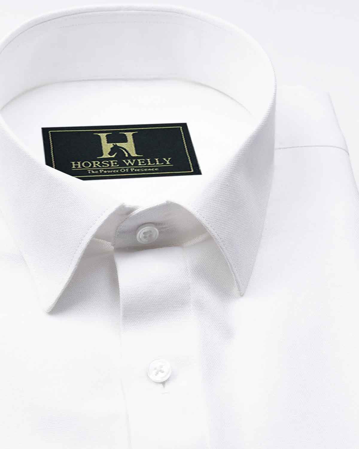 White Oxford Regular Fit Formal Shirt For Men's