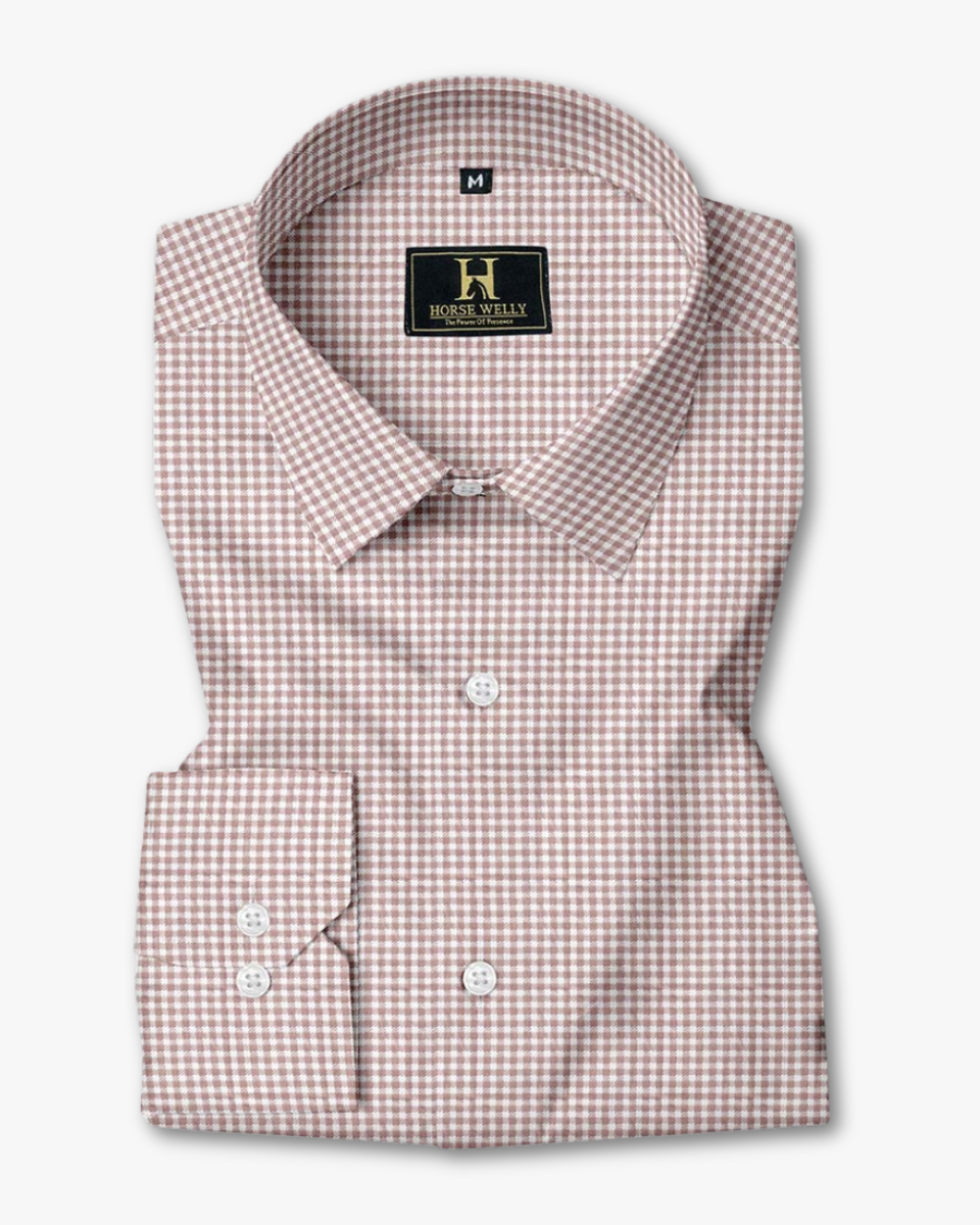 Brown& white gingham checks cheked casual shirt