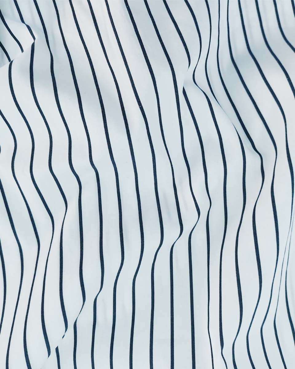 Black And White Stripe Cotton Men's Formal Shirt
