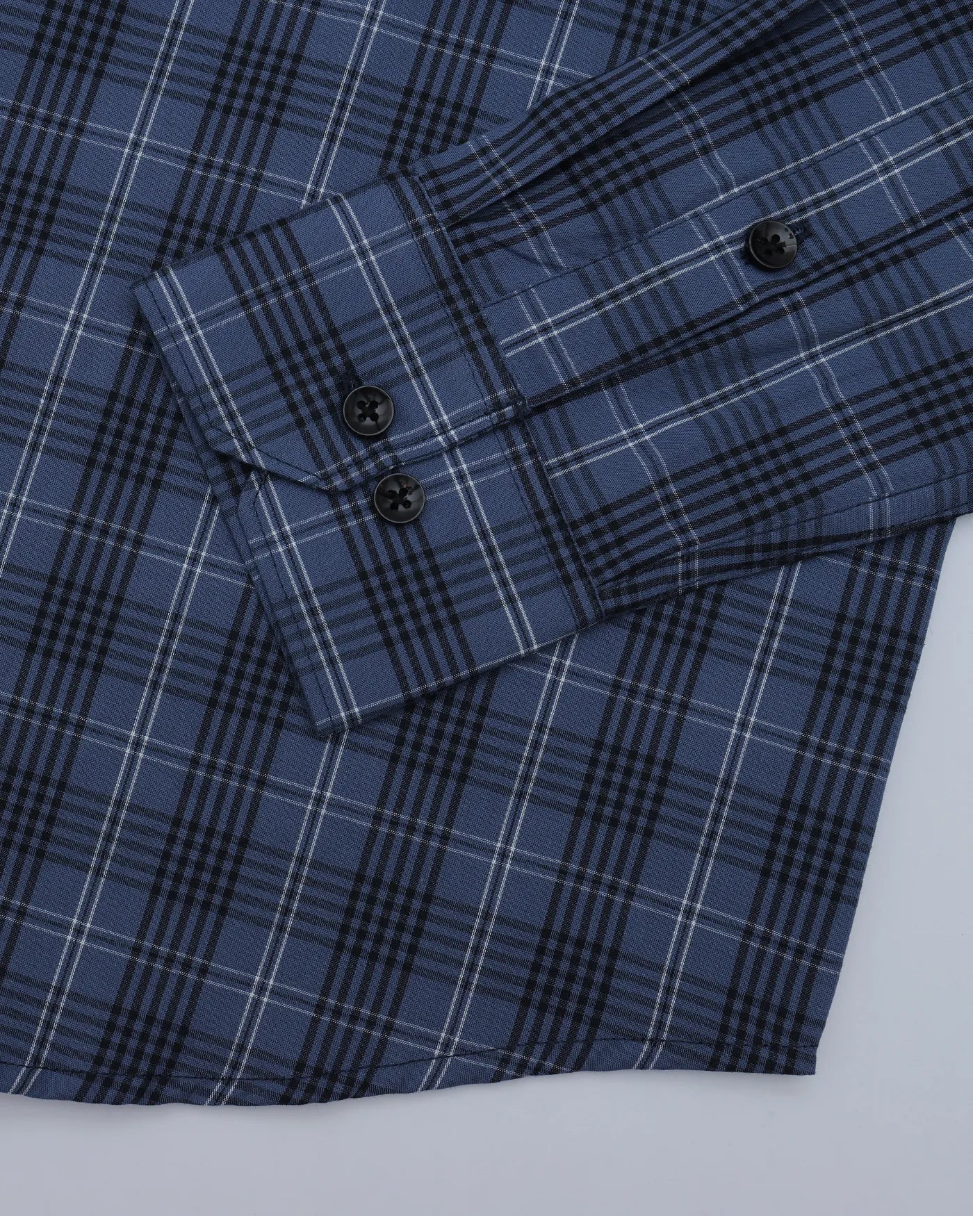 Blue Tartan Checks Premium Cotton Shirt
