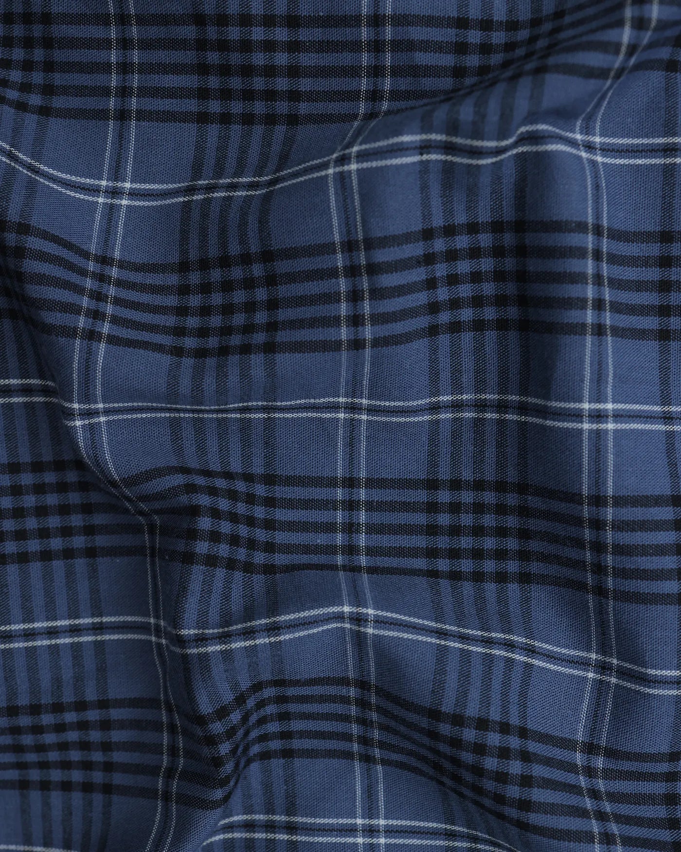 Blue Tartan Checks Premium Cotton Shirt