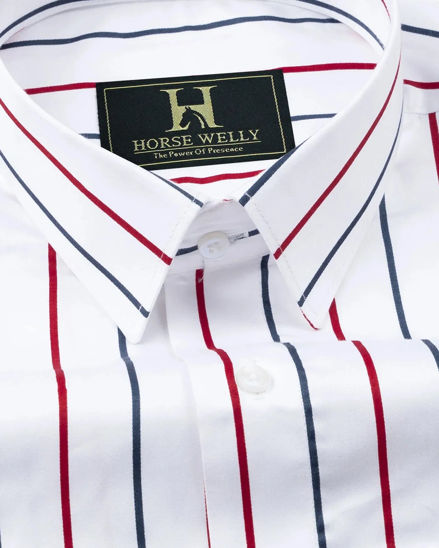Bright Red And Blue Stripes Cotton Shirt