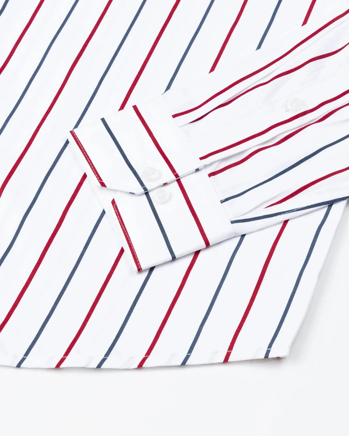 Bright Red And Blue Stripes Cotton Shirt