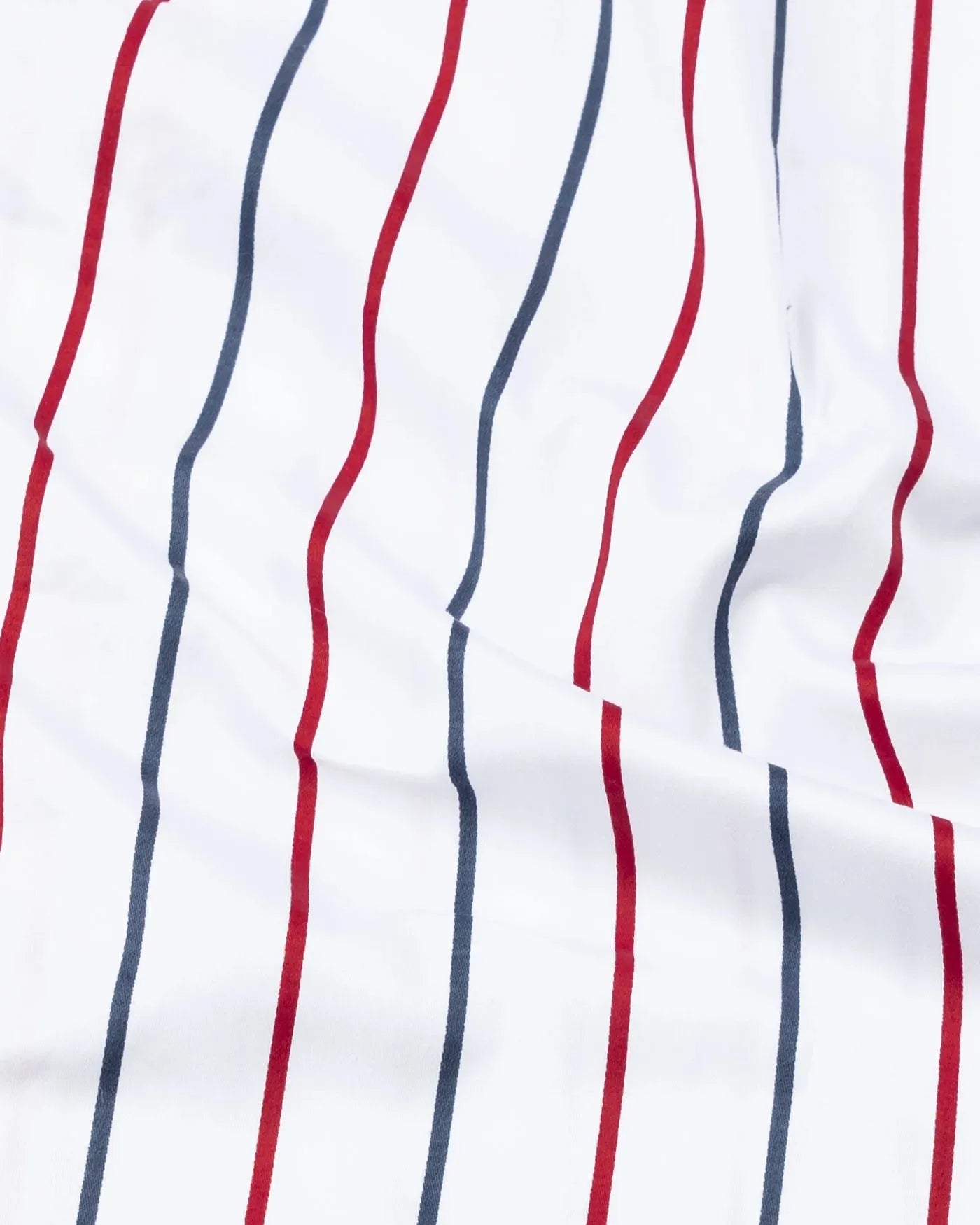 Bright Red And Blue Stripes Cotton Shirt