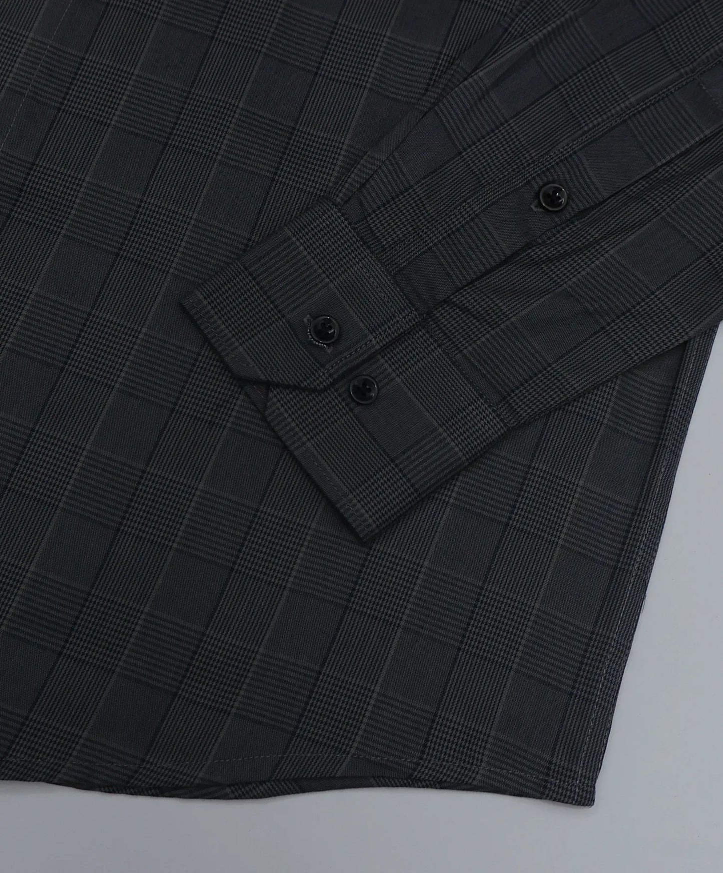Dark grey with dark cream twill texture cotton shirt