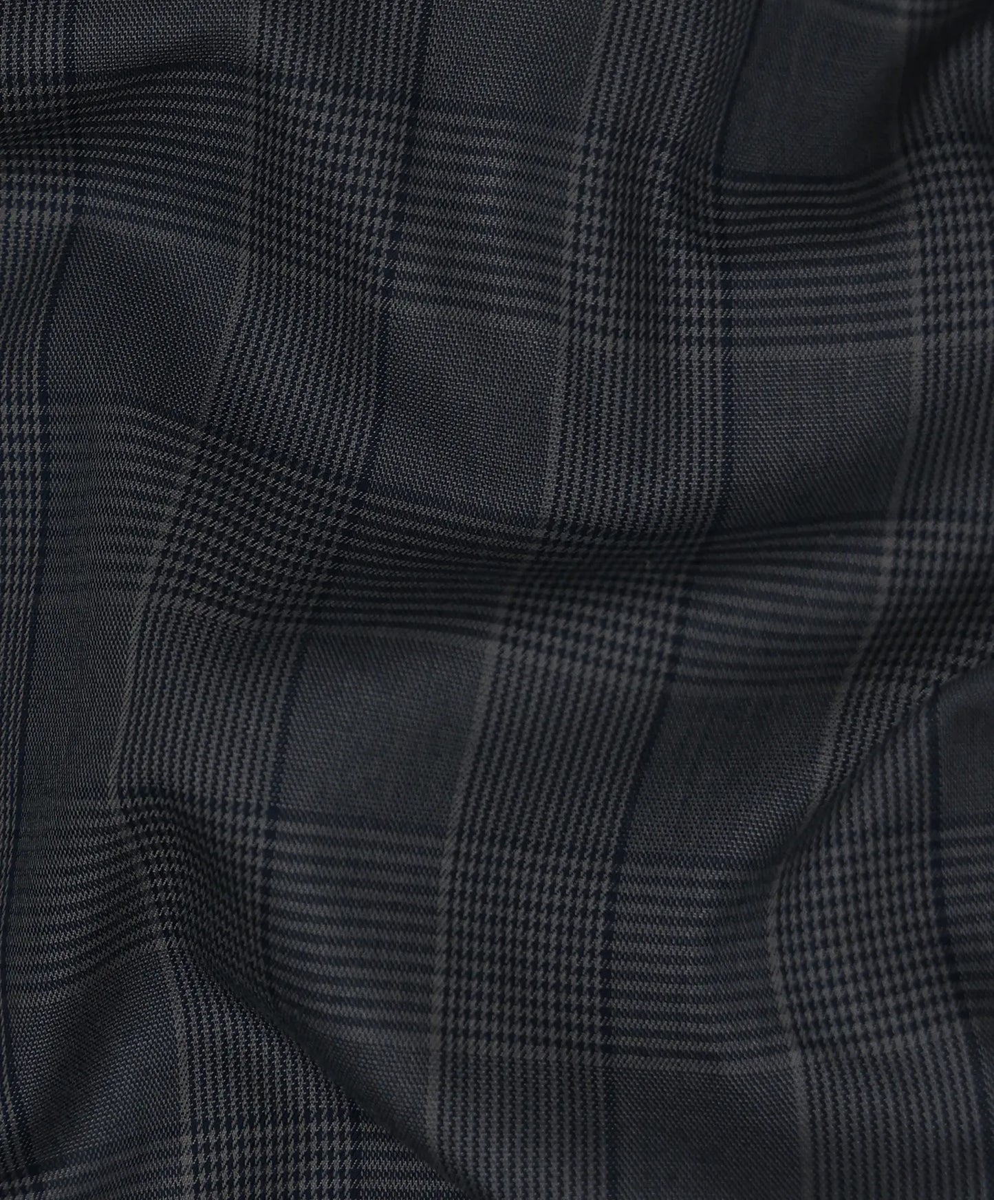 Dark grey with dark cream twill texture cotton shirt