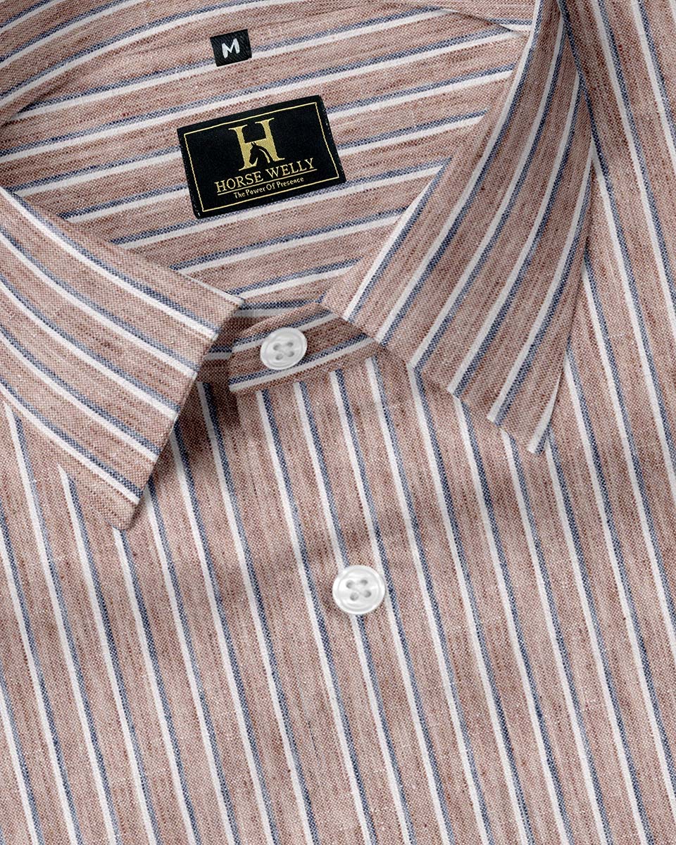 Heritage Brown Stripe Linen Shirt