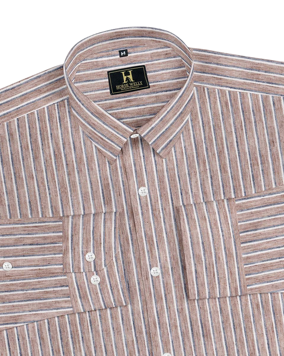 Heritage Brown Stripe Linen Shirt