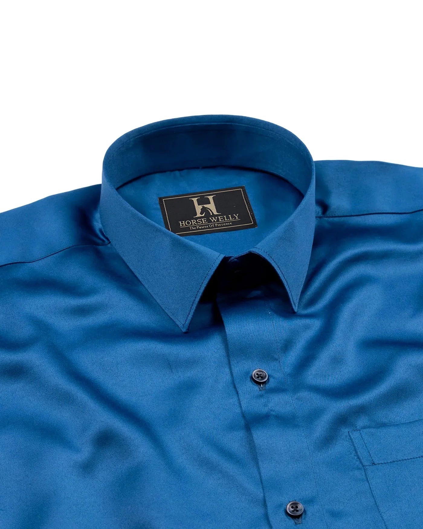 Imperial Blue Satin Formal Shirt