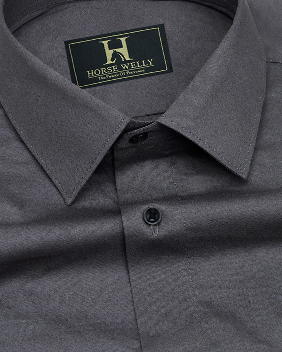 Iridium Gray Premium Satin Men's Shirt