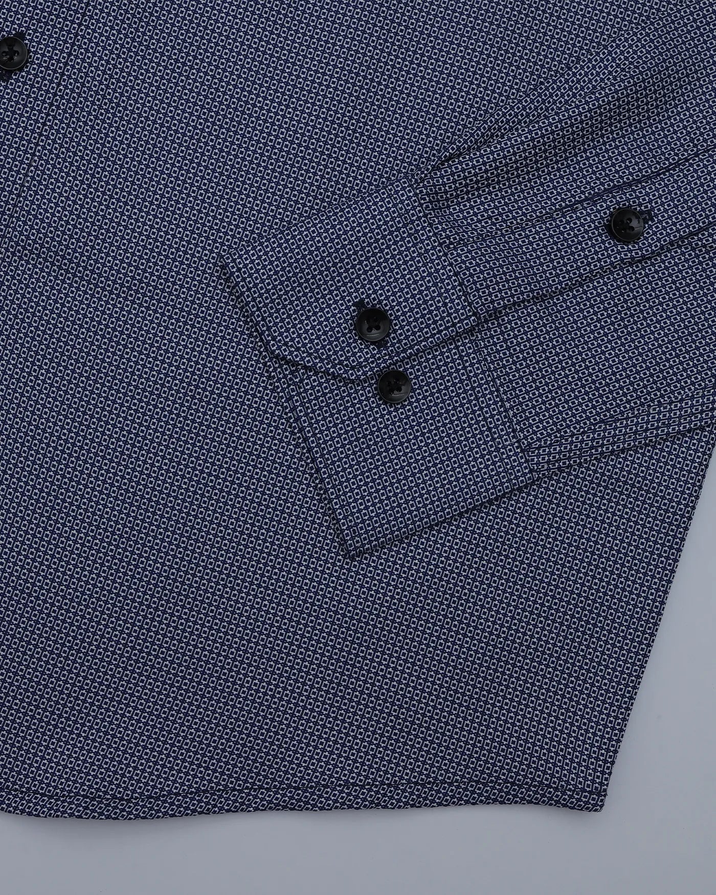 Kimberly Navy Blue Amsler Dobby Premium Cotton Shirt