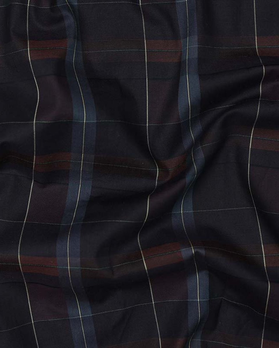 Kingsbury Wine Red Checked Premium Cotton Shirt