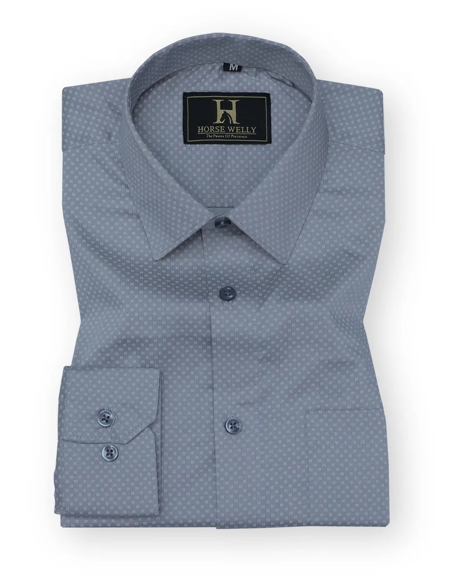Men Classic Regular Fit Micro Ditsy Printed Cotton Formal Shirt