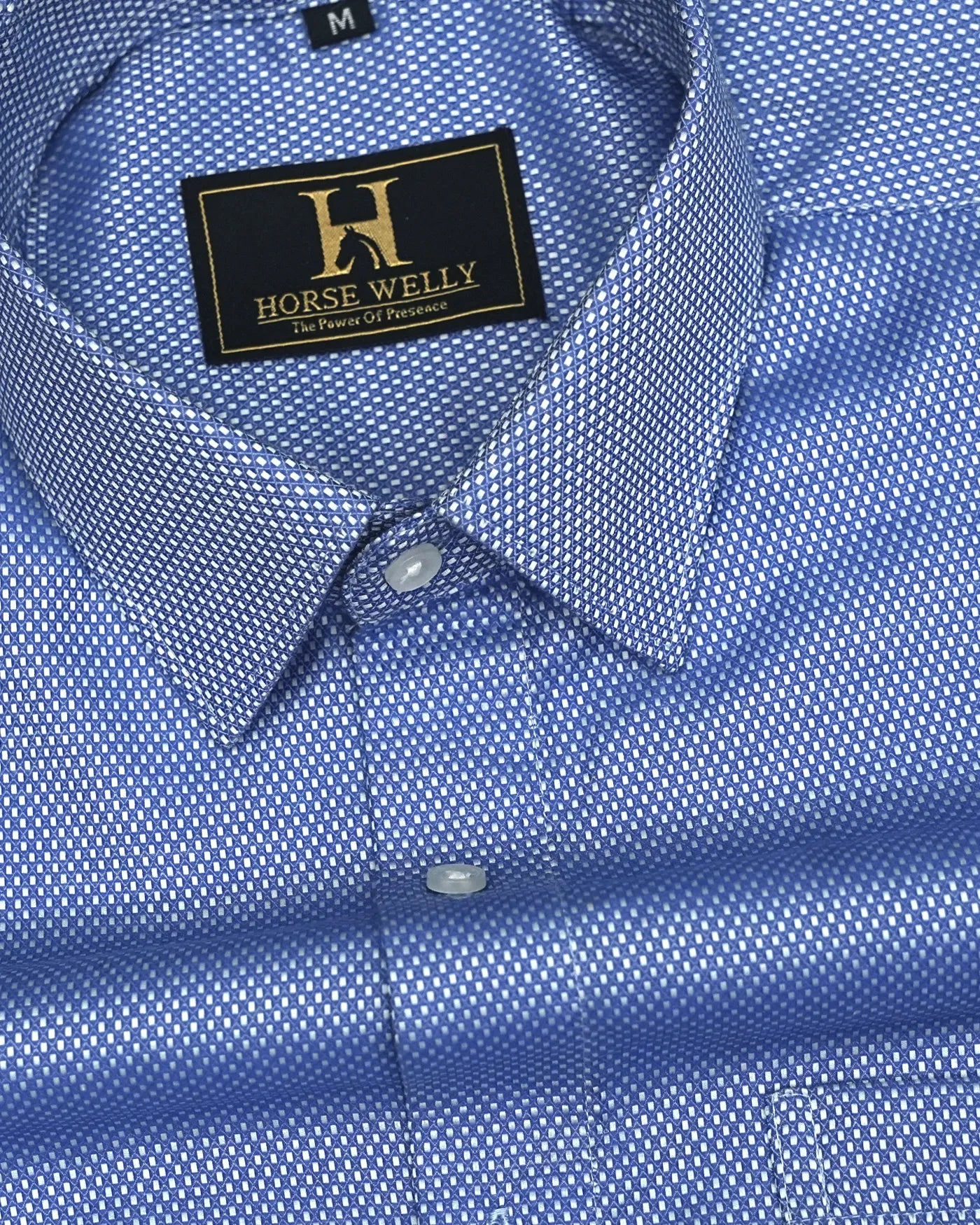Men Solid Dark Blue Formal Cotton Shirt