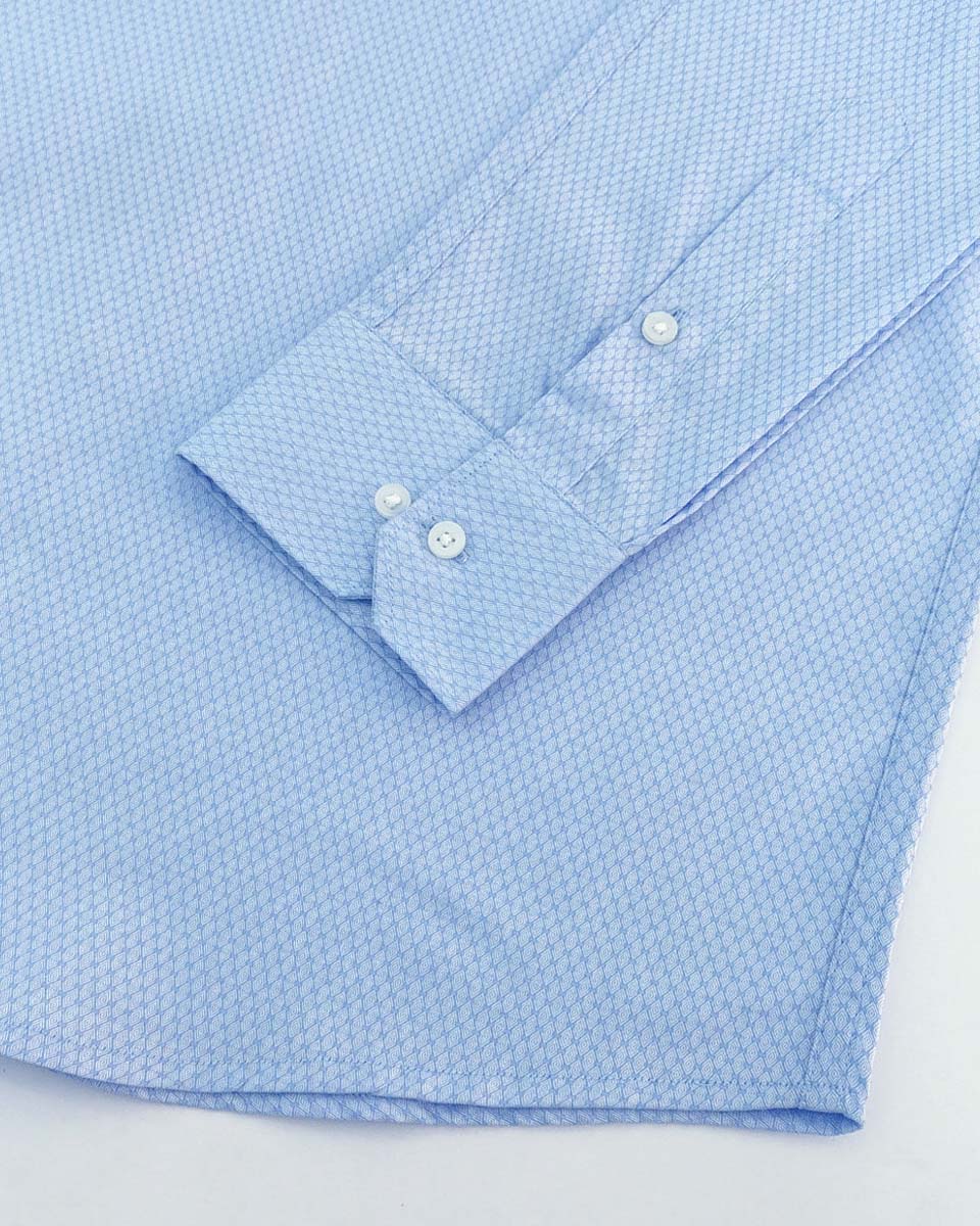 Pigeon Post Blue Dobby Textured Premium Cotton Designer Shirt