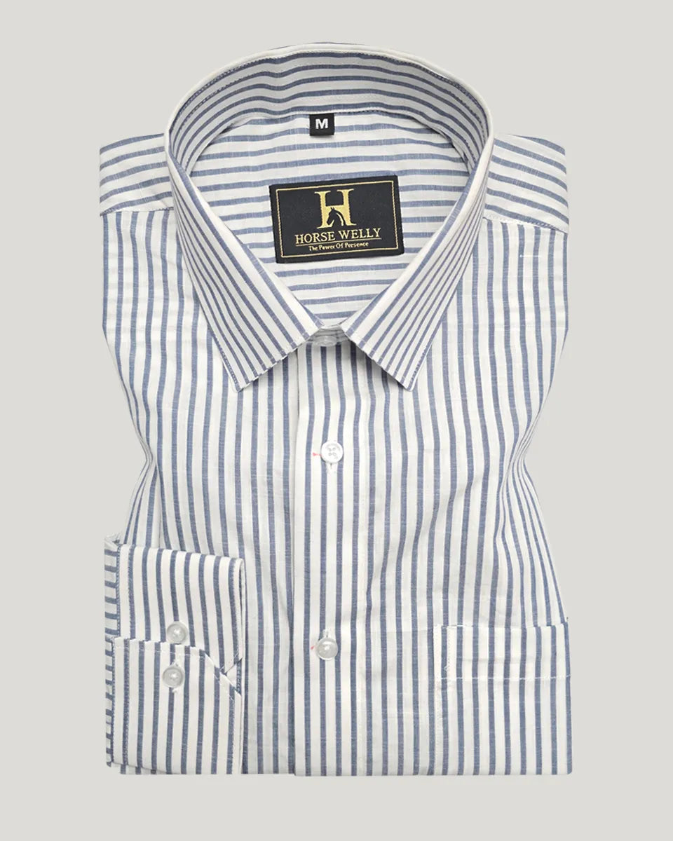 Prolife Men Striped Formal Pigeon Gray Shirt