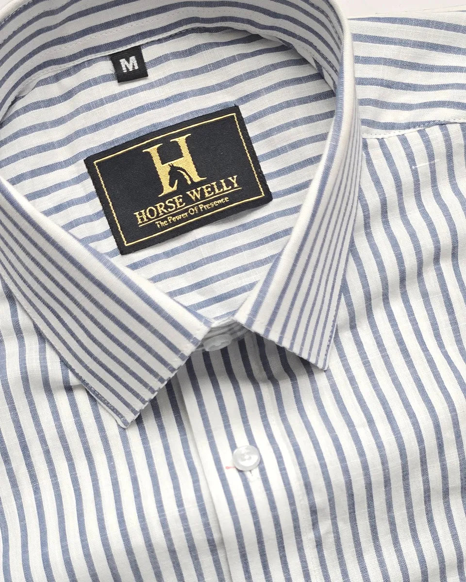 Prolife Men Striped Formal Pigeon Gray Shirt