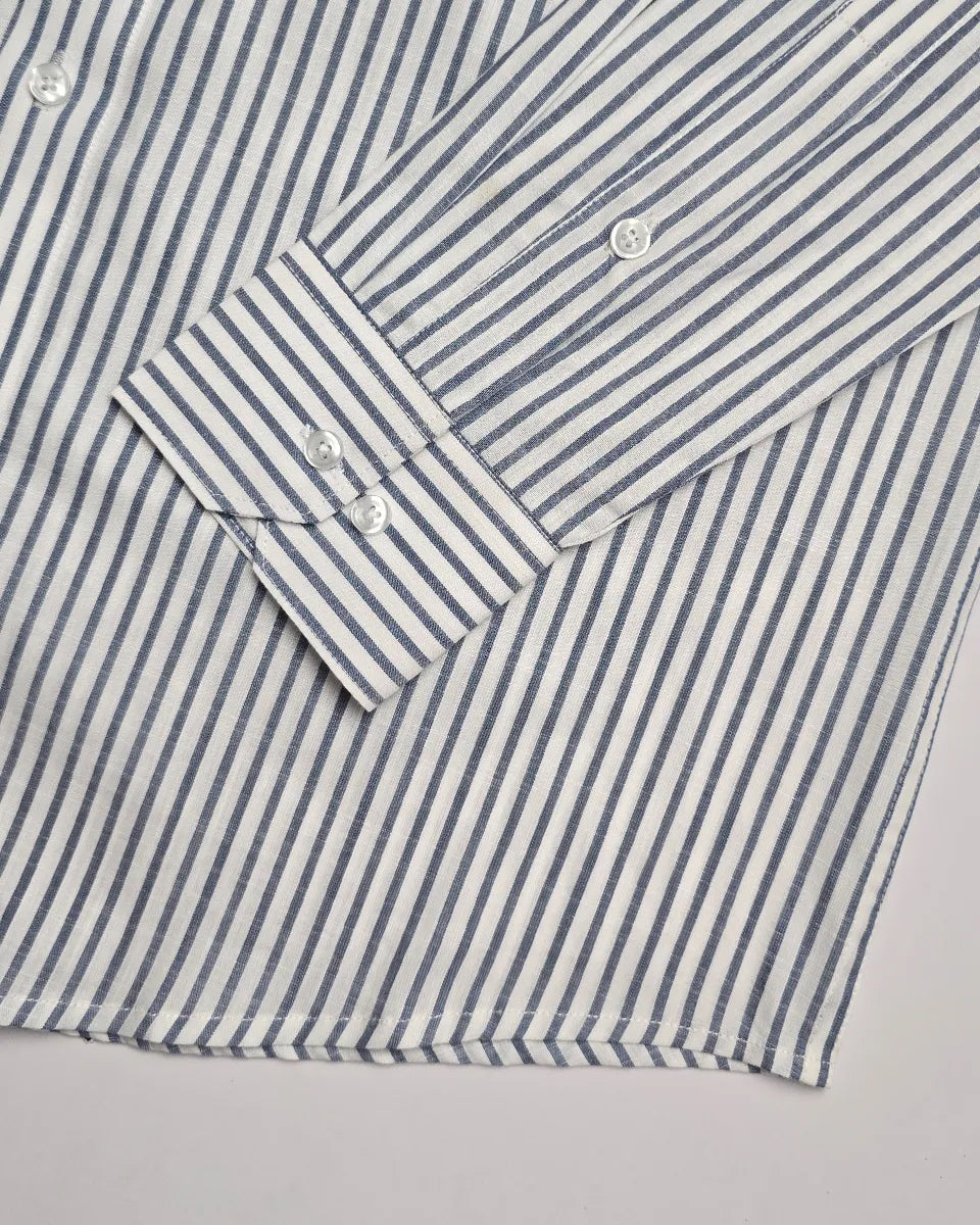 Prolife Men Striped Formal Pigeon Gray Shirt