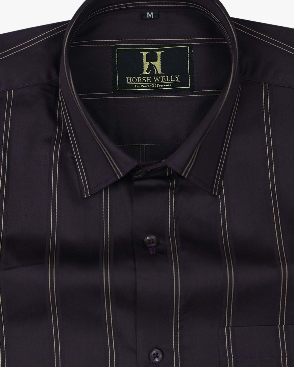 Sylvia Wine Stripes Fawn Men's Cotton Shirt