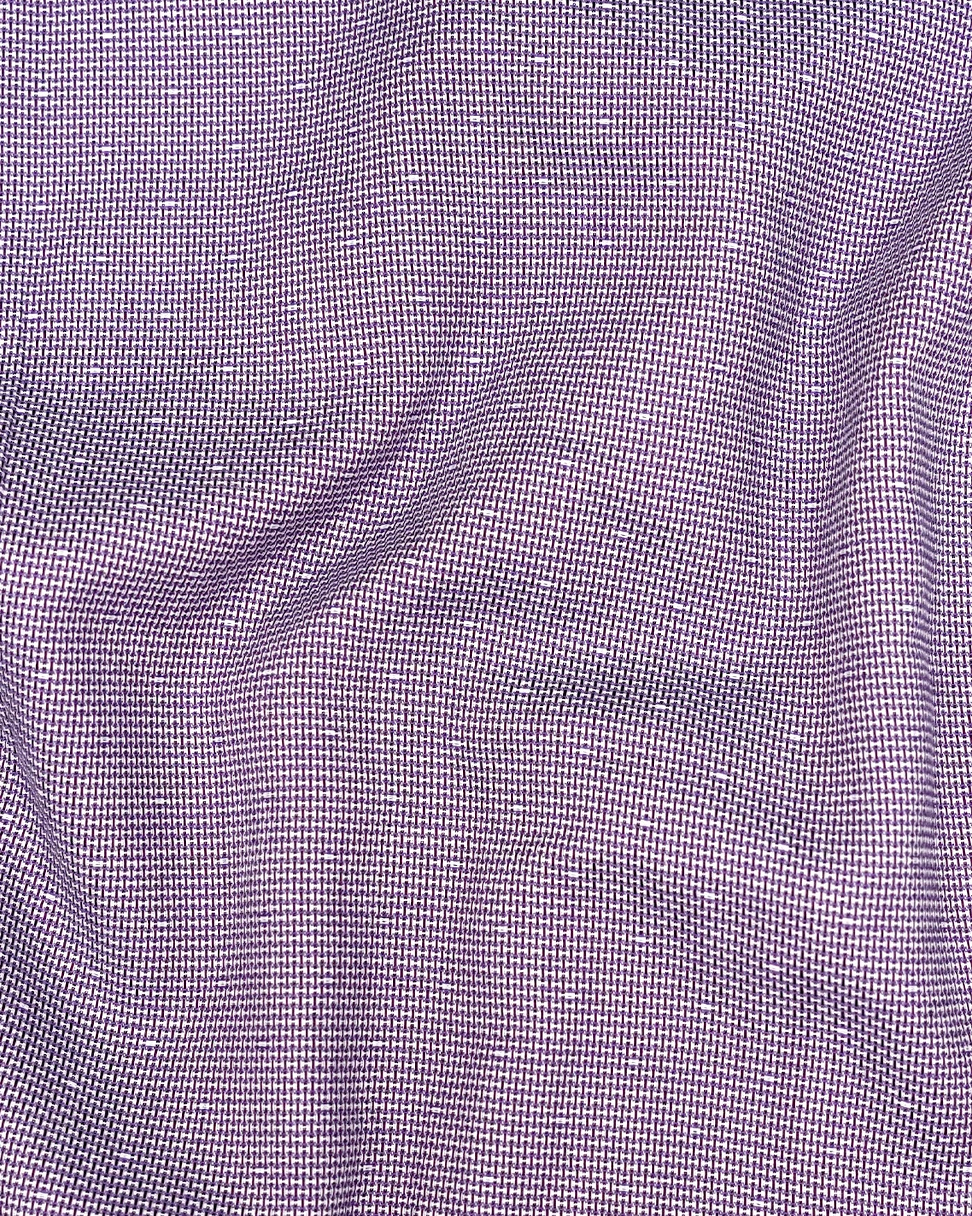 Wolin Purple With White Dobby Texture Cotton Shirt