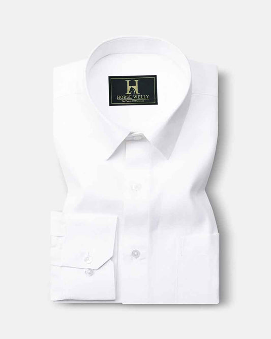 White Oxford Regular Fit Formal Shirt For Men's
