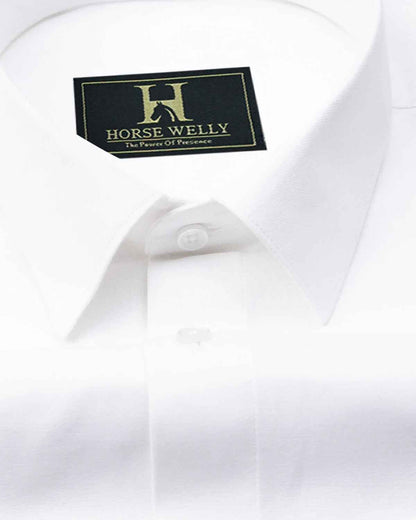 White Oxford Regular Fit Formal Shirt For Men's