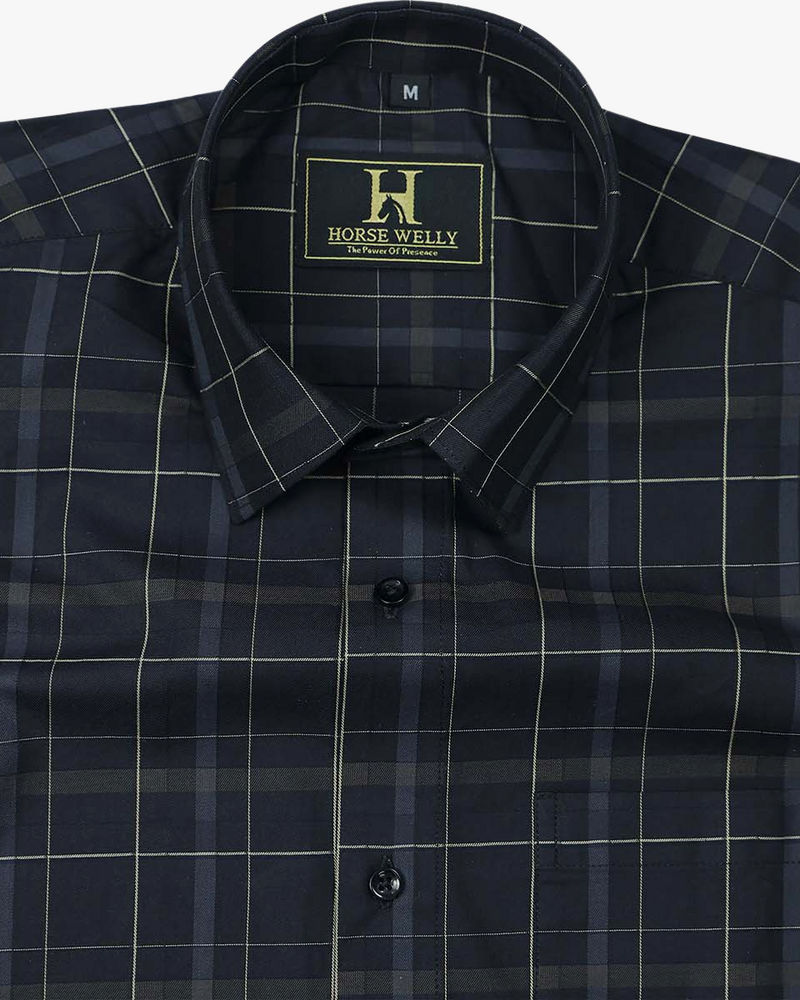 Aqua Marine Dark Blue Men's Luxury Cotton Shirt