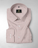 Brown& white gingham checks cheked casual shirt