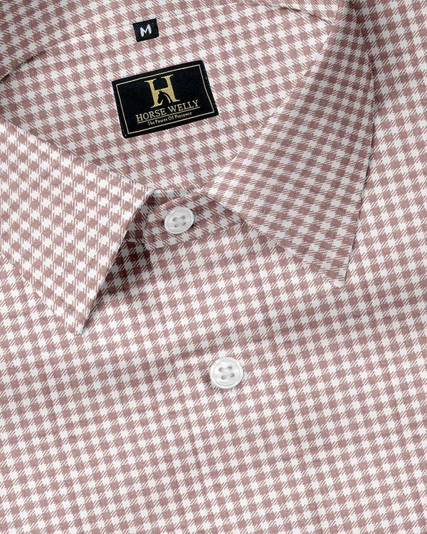 Brown& white gingham checks cheked casual shirt