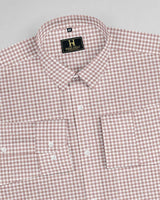 Brown& white gingham checks cheked casual shirt