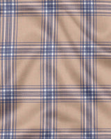 Beige And Blue Tartan Checks Pure Cotton Shirt