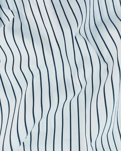 Black And White Stripe Cotton Men's Formal Shirt