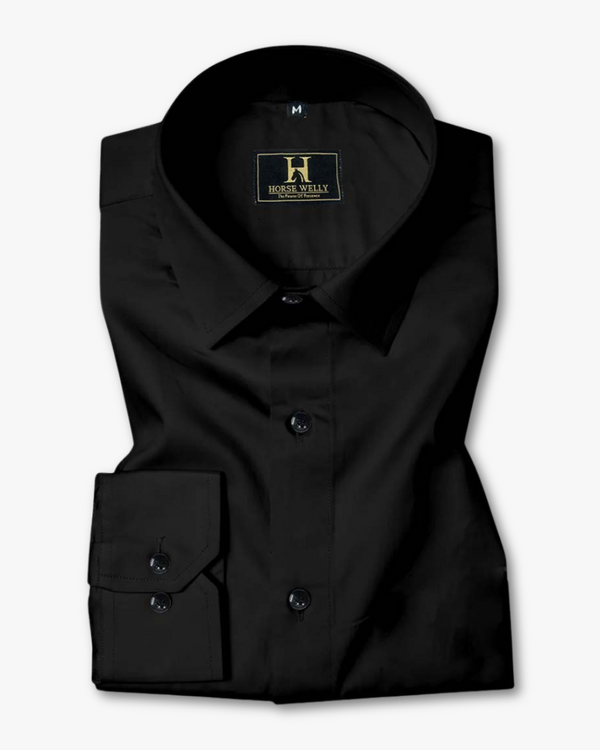 Black Fine Premium Cotton Luxury Formal Shirt For Men's