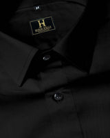 Black Fine Premium Cotton Luxury Formal Shirt For Men's