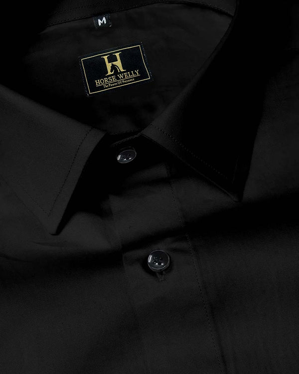 Black Fine Premium Cotton Luxury Formal Shirt For Men's