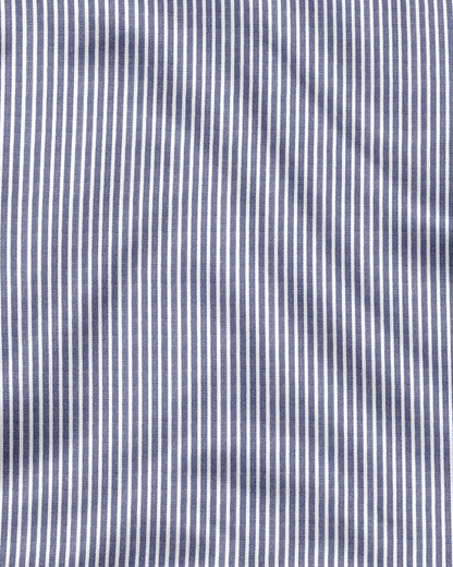 Blue Vertical Stripes Button Dawn Cotton Formal Shirt