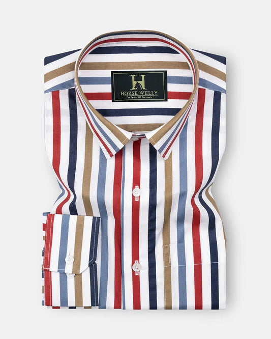 Bright Multicolor Stripes Cotton Shirt