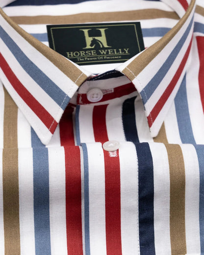 Bright Multicolor Stripes Cotton Shirt