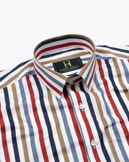 Bright Multicolor Stripes Cotton Shirt