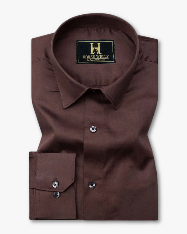 Cofee Premium Cotton Luxury Formal Shirt For Men's