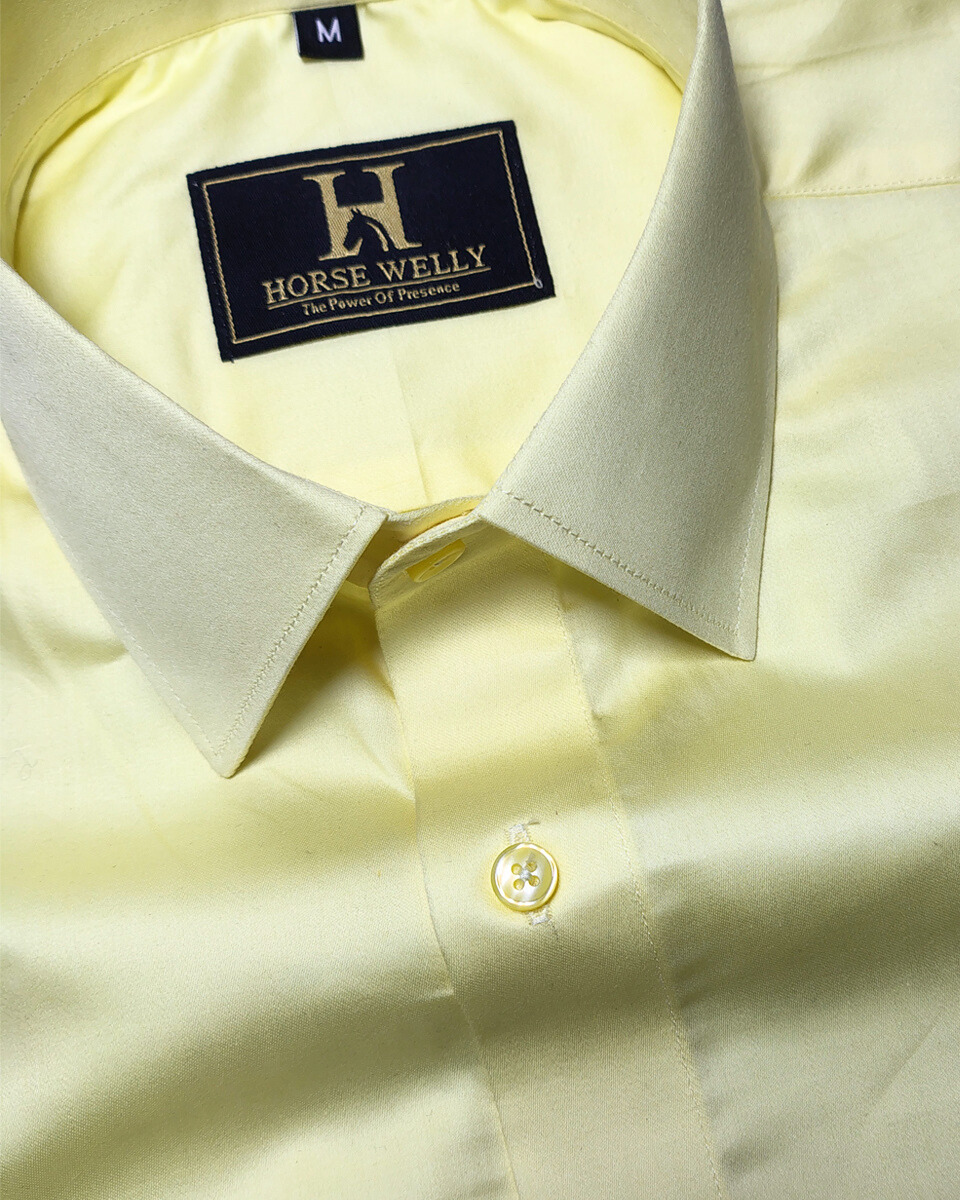 Corn Yellow Premium Satin Men's Shirt