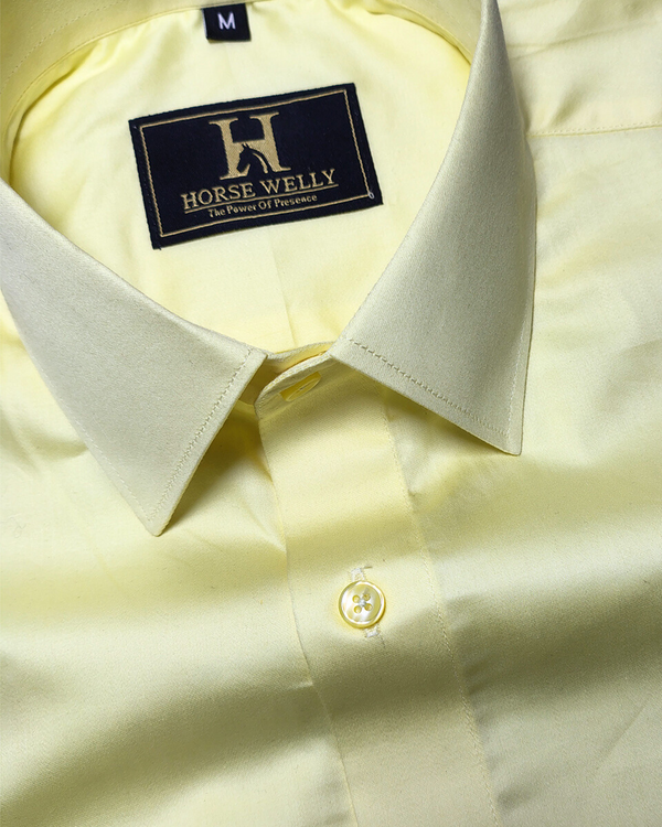 Corn Yellow Premium Satin Men's Shirt