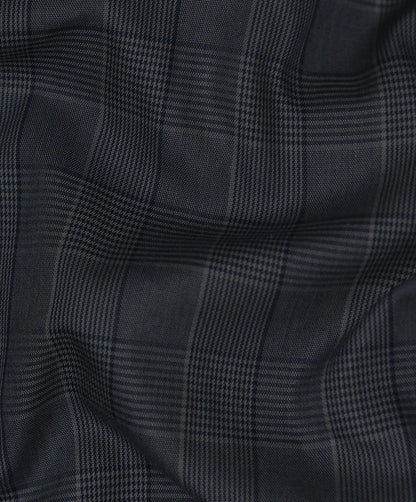 Dark grey with dark cream twill texture cotton shirt