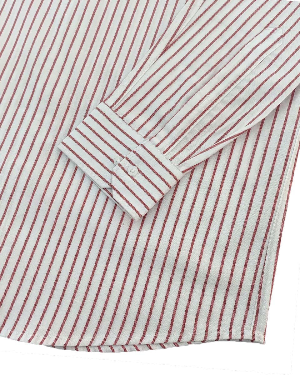 Destiny Red With White Stripe Premium Cotton Designer Shirt