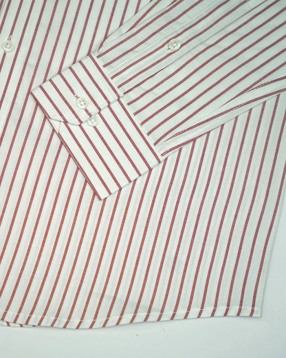 Destiny Red With White Stripe Premium Cotton Designer Shirt