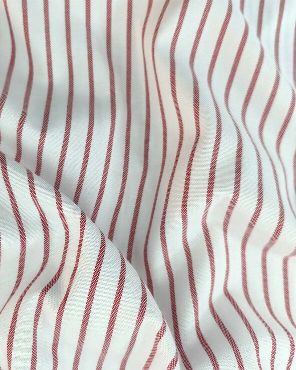 Destiny Red With White Stripe Premium Cotton Designer Shirt