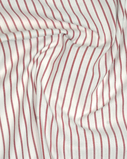 Destiny Red With White Stripe Premium Cotton Designer Shirt