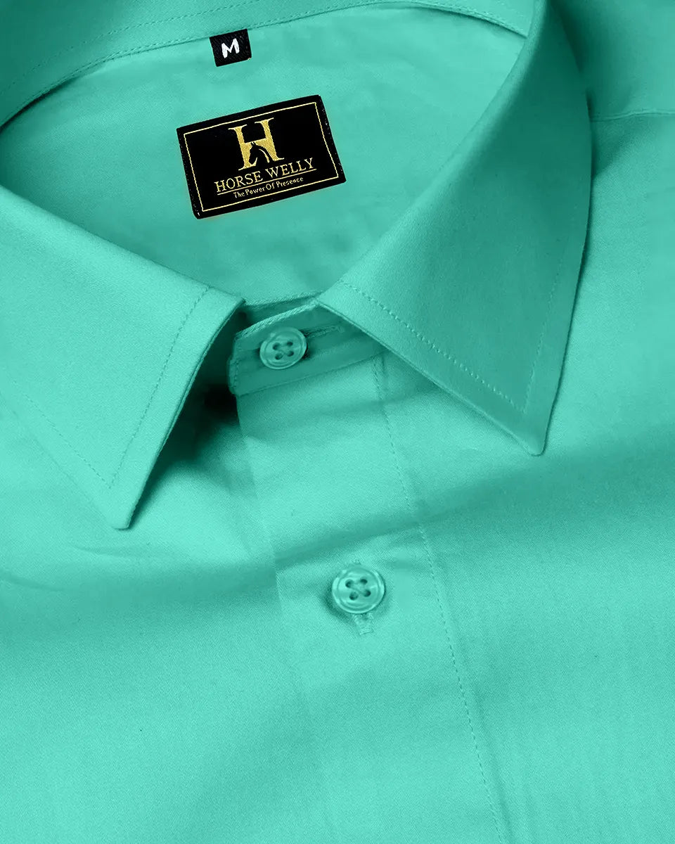 Emerald Green Satin Formal Shirt