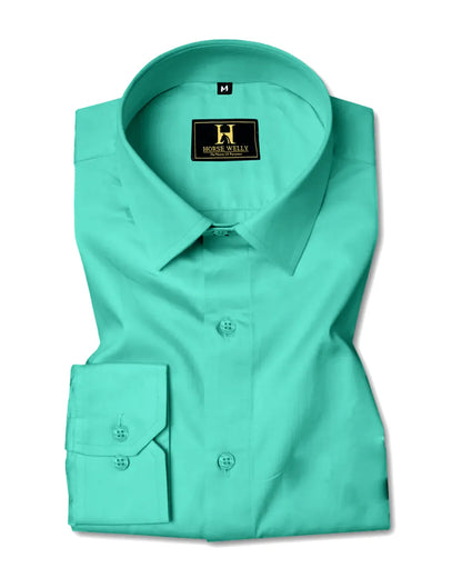 Emerald Green Satin Formal Shirt