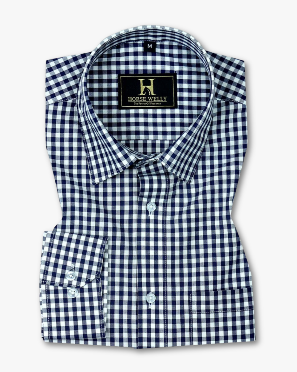 Exeter Flannel Blue With White Yarn Dyed Check Cotton Shirt